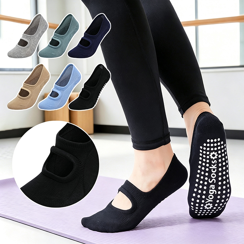 Pilate Yoga Workout - Meias de Yoga Antiderrapantes Sem Calcanhar