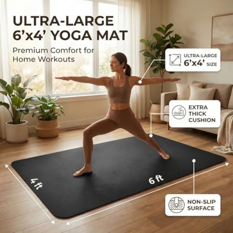 Tapete de Yoga Grande 6'x 4' p - Pilates X Yoga avaliação e preço