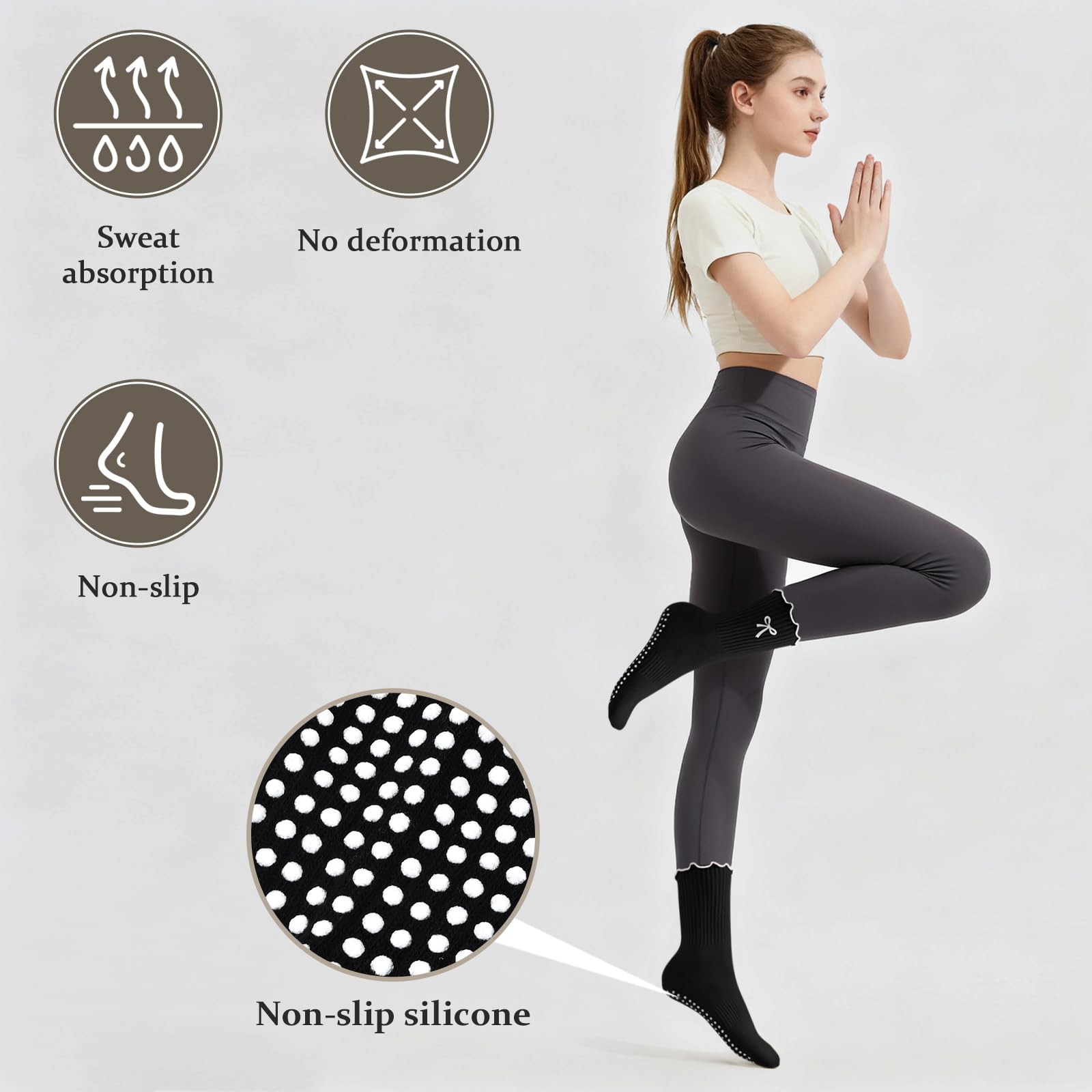 3 Pares de Meias de Pilates An - Pilates Yoga Hose avaliação e preço